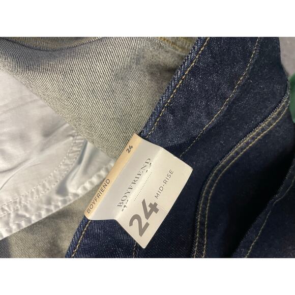 NEW Lane Bryant Boyfriend Mid-Rise Denim Jeans Plaid Red Cuffs Size 24 - Picture 8 of 8